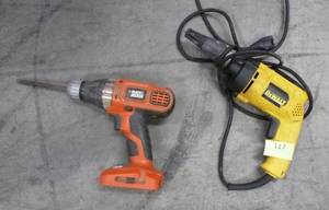 DeWalt DW257 Drywall Screwdriver and Black and Decker drill no battery