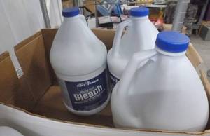 THREE gallon bottles of Bleach and a gallon of Lime-A-Way