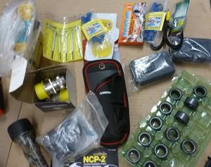box full of misc garage items