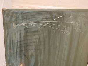 lot 142 image: Etched Cattails Buffet Mirror