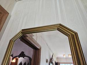 lot 120 image: Vintage Gold Finish Dressing Hall Mirror