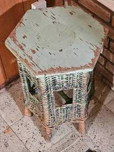 lot 165 image: Wicker Hexagon Side Table