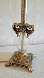 lot 99 image: Crackle Glass Candlestick Table Lamp