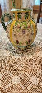 lot 10 image: Old Assisi Italy Majolica Pitcher