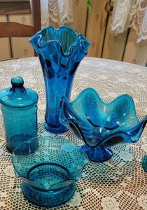 lot 94 image: MCM Blue Glass Accent Collection