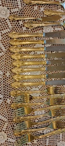 lot 63 image: Pierced Gold Electroplate Flatware Service
