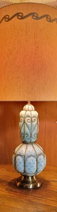 lot 11 image: Huge MCM Caged Blue Coin Dot Table Lamp
