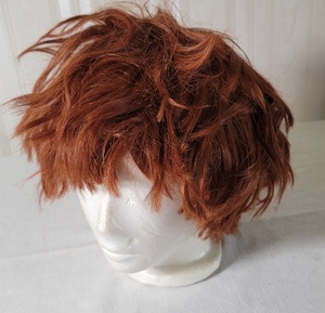 lot 133 image: 100% Human Hair Red Bob Style Wig