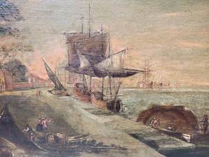 lot 24 image: Breathtaking Fine Art Harbour Landscape Painting