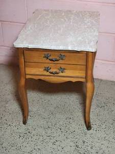 lot 210 image: Vintage Travertine Surface Side Table
