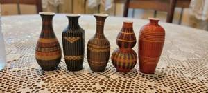 lot 89 image: Petite Basket Covered Porcelain Bud Vase Collection