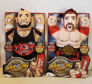 lot 8 image: Lot of Two Championship Brawlin Buddies Brodus Clay and Shemus