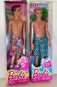 lot 69 image: Mattel Beach Waterplay Dolls NRFB 2013-2014 Barbie Dolls