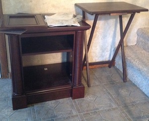 lot 113 image: TV Tray and Nightstand