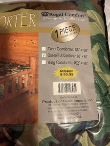 lot 121 image: New Regal Queen Comforter Camo and Fleece Blanket