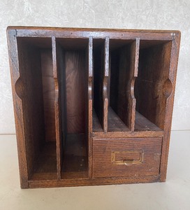 lot 56 image: Vintage Wooden Desk Organizer Card Catalog Style