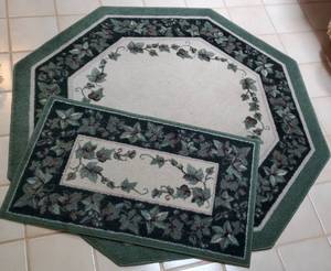 lot 129 image: Matching Set of Two Ivy Pattern Rugs