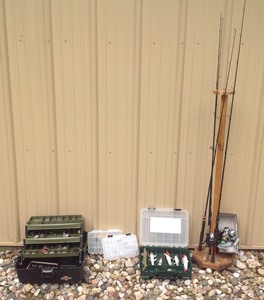 lot 69 image: Various Fishing Items Lot -Tackle Box, etc.