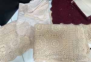 lot 191 image: Crocheted Linens and Tablecloths