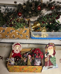 lot 238 image: Christmas Decorating Lot Victorian Style Decor Items