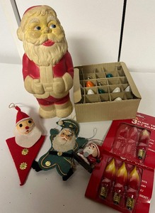 lot 236 image: Vintage Rubber Santa Toy and Vintage Decor