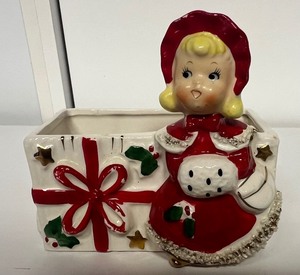 lot 237 image: Small Vintage Christmas Girl Planter