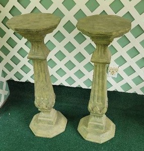 lot 212 image: Tall ResinLightweight Plant Stands or Pillars