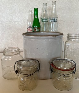 lot 170 image: Crock and Vintage Bottles and Jars