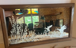lot 149 image: M. Wayne Willis Picture and Etched Mirror with Ducks