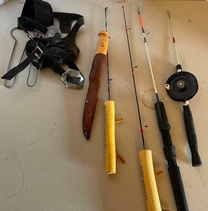 lot 281 image: Ice Fishing Poles, Filet Knife and The Original Vicstic Poles