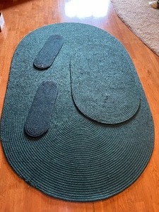 lot 290 image: Four Braided GreenHunter Green Rugs