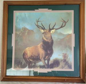 lot 251 image: WildlifeOutdoor Decor Monarch of the Glen Elk Art
