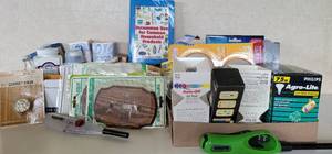 lot 258 image: Lot of Lightbulbs, outlet plates, extension cords etc.