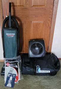 lot 293 image: Hoover vacuum 15.0 and Intex Inflatable Air Mattress, Vornado Heater