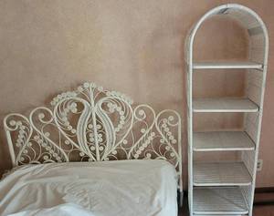 lot 214 image: Wicker Headboard and Wicker ShelfBookcase