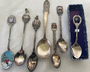 lot 331 image: Seven Collectible Souvenir Spoons - Nordic and MN