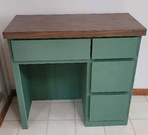 lot 210 image: Wood Painted Desk with Laminate Top