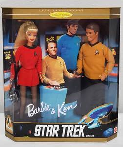 lot 51 image: Barbie and Ken Star Trek 30th Anniversary CE Gift Set 1996 NRFB