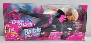 lot 52 image: Ocean Friends Barbie and Baby Keiko the Whale 1996 NRFB