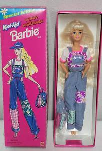 lot 64 image: Kool-Aid Wacky Warehouse Barbie 1995 NRFB