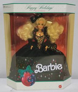 lot 114 image: Happy Holidays Barbie 1991 NIB