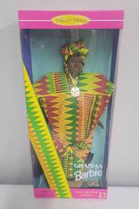 lot 142 image: Dolls of the World Collection Ghanian Barbie 1996 NIB