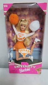 lot 149 image: University of Texas Barbie 1996 NRFB
