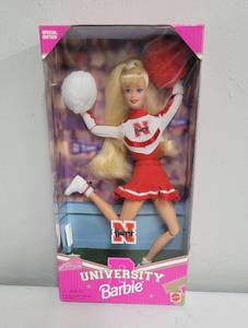 lot 152 image: University of Nebraska Cornhuskers Barbie 1996 NRFB