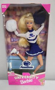 lot 156 image: Penn State University Barbie 1996 NRFB