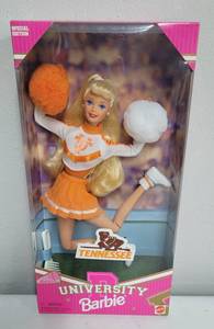 lot 157 image: University of Tennessee Barbie 1997 NRFB