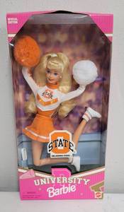 lot 160 image: Oklahoma State University Barbie 1997 NRFB