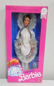 lot 169 image: Dolls of the World Collection Eskimo Barbie 1990 NRFB