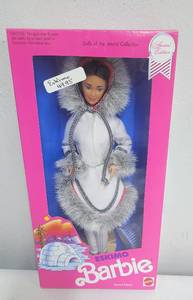 lot 193 image: Dolls of the World Collection 1990 Eskimo Barbie NRFB