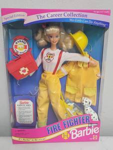 lot 200 image: Career Collection Fire Fighter Barbie 1994 NRFB